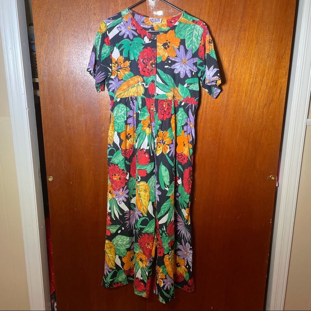 Vintage Black Floral Jumpsuit